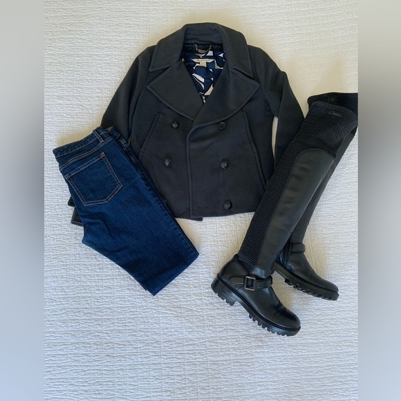 **HOST PICK** WILFRED WOOL & CASHMERE SHORT DOUBLE BREASTED NAVY PEA COAT / XXS - Picture 5 of 8